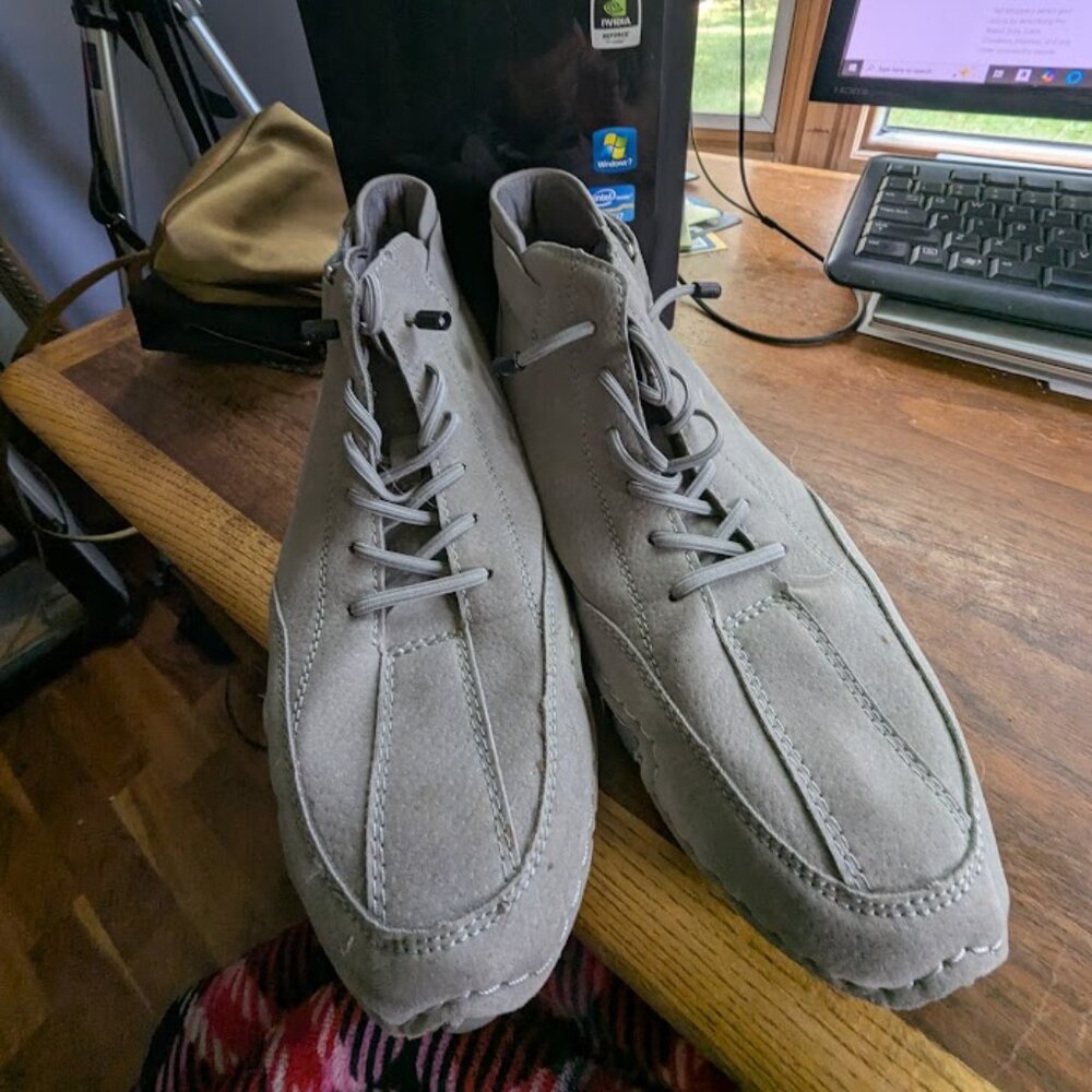 HOKA Grey Leather Shoes